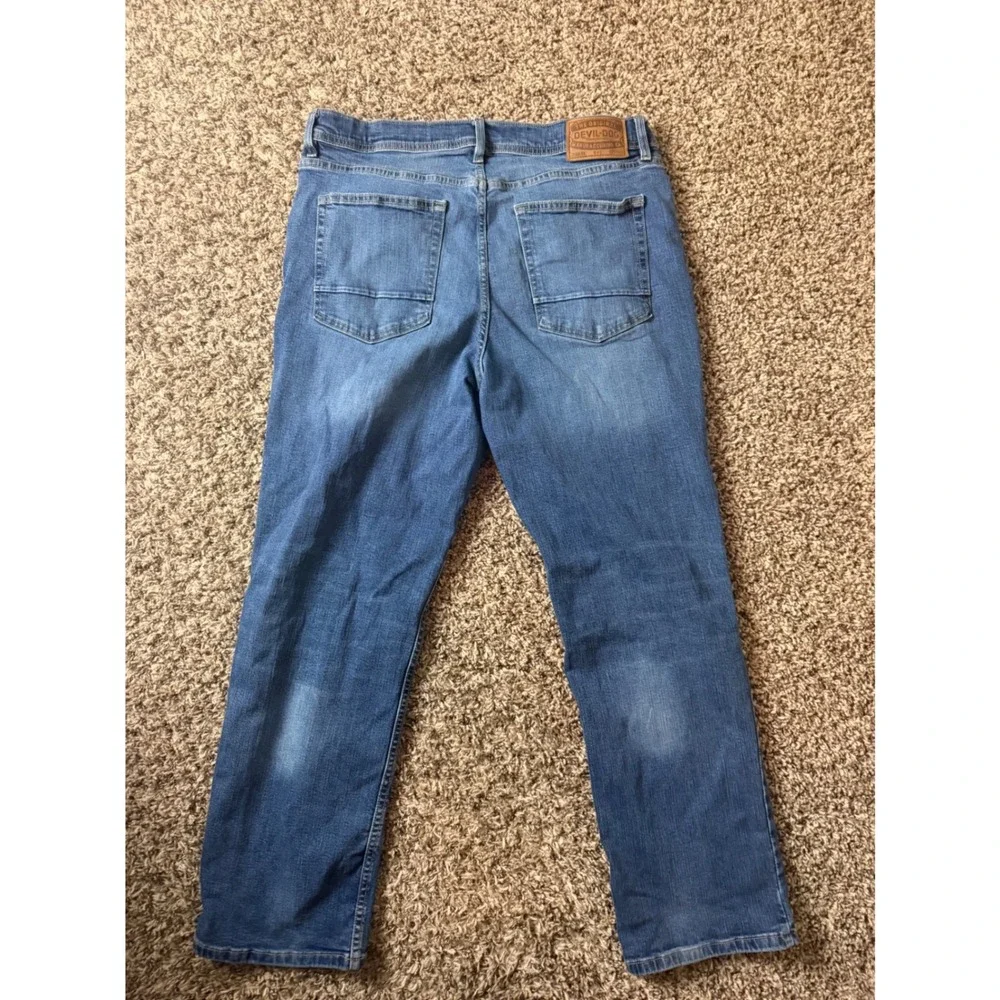 Devil-Dog Dungarees Mens Relaxed Straight Leg Jeans Medium Wash Blue 36x30(28)